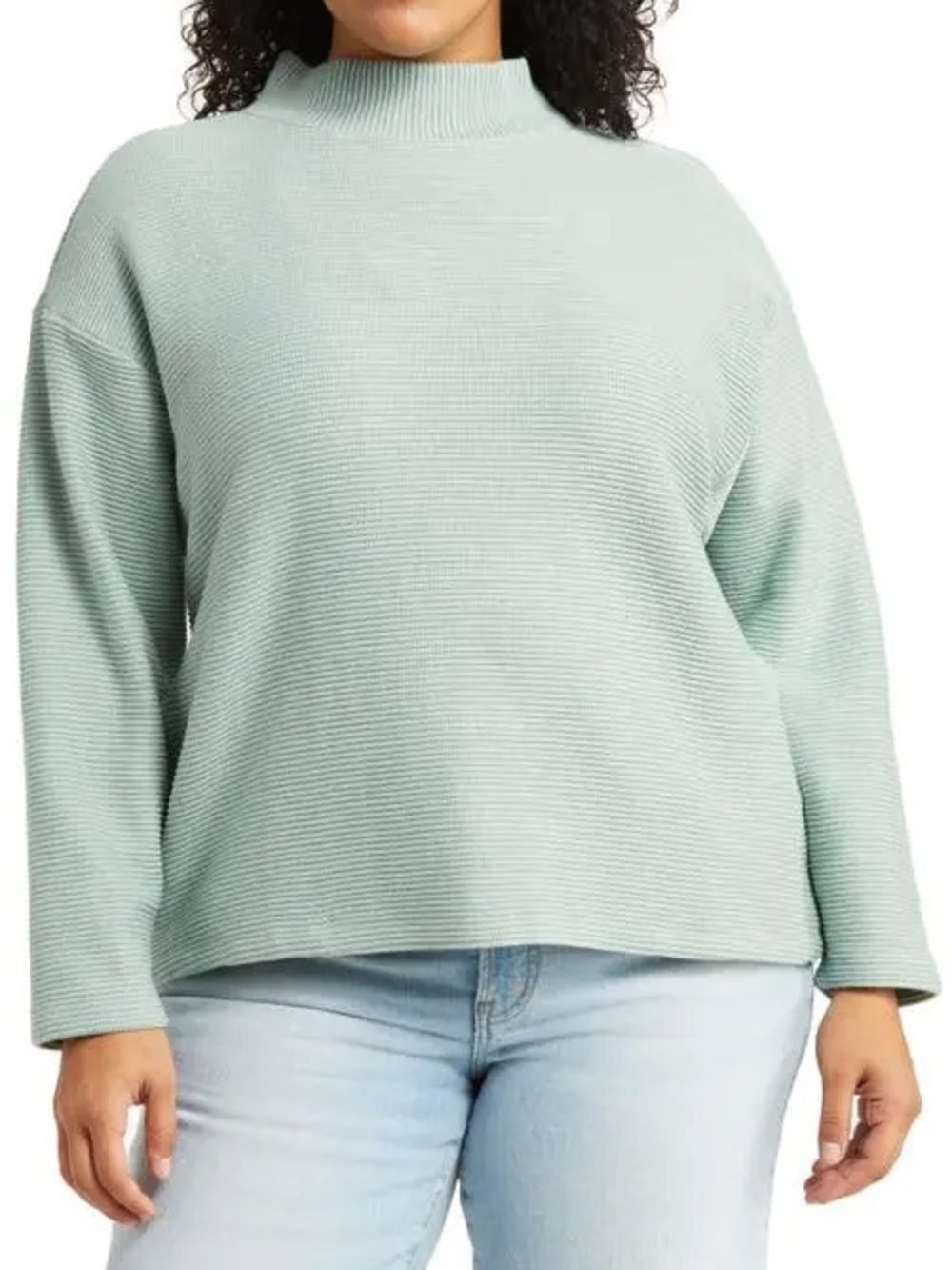Madewell Mock Neck Horizontal Rib Sweater